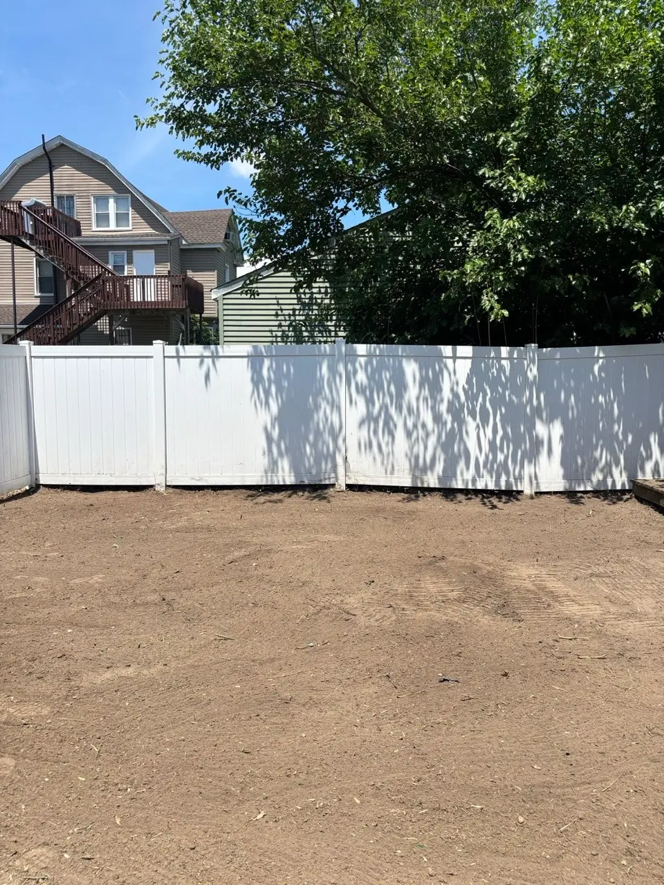 Yard graded and prepped for new sod in Stratford, NJ